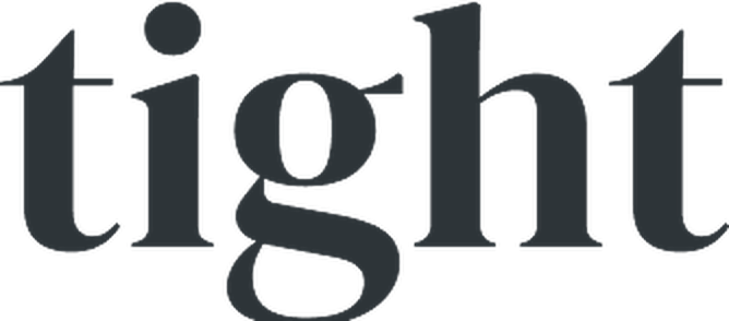 Tight Clinic logo: the word tight set in a charcoal serif.